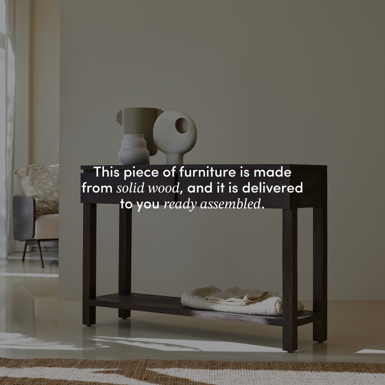 Eva - Hallway console table in solid mahogany D. 35 cm