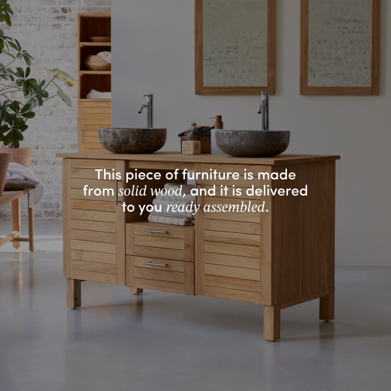 Soho - Solid teak vanity unit - 125 cm