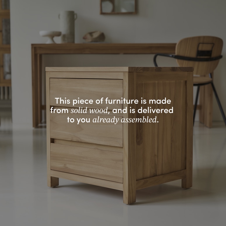 Eden - Bedside Table in solid teak, 3 drawers