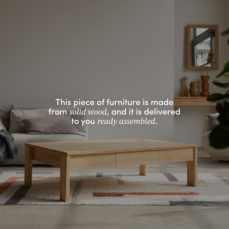 Eden - Rectangular coffee table in solid teak