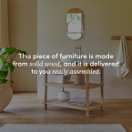 Achille - Vanity unit in solid teak, 95 cm