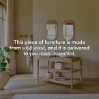 Achille - Vanity unit in solid teak, 135 cm