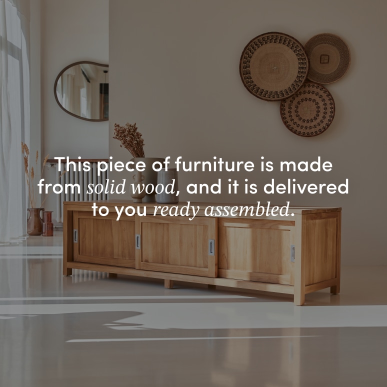 Coffee Tek - TV unit in solid teak - 180 cm