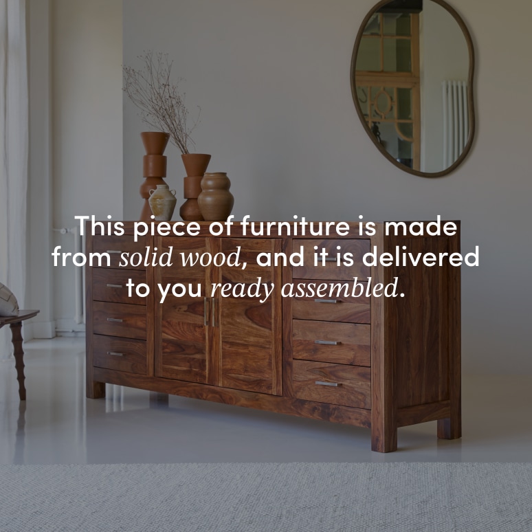 Mezzo - Sideboard in solid sheesham wood, 205 cm