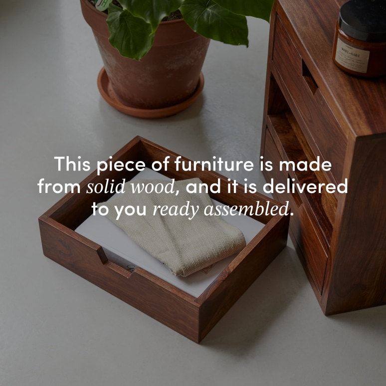 Kwarto - Solid sheesham 3-drawer cube unit