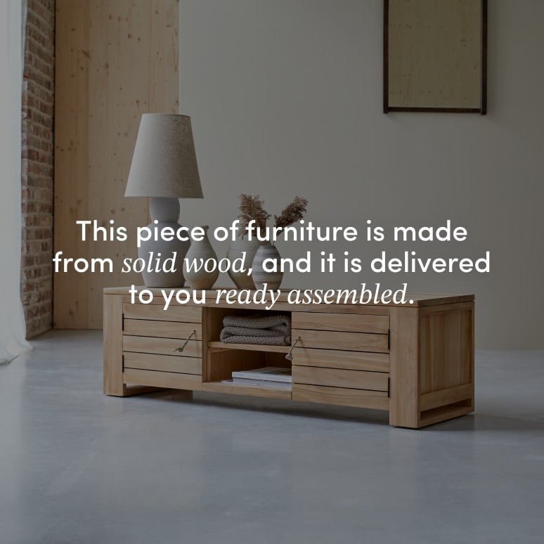 Minimalys - TV unit in solid teak - 135 cm