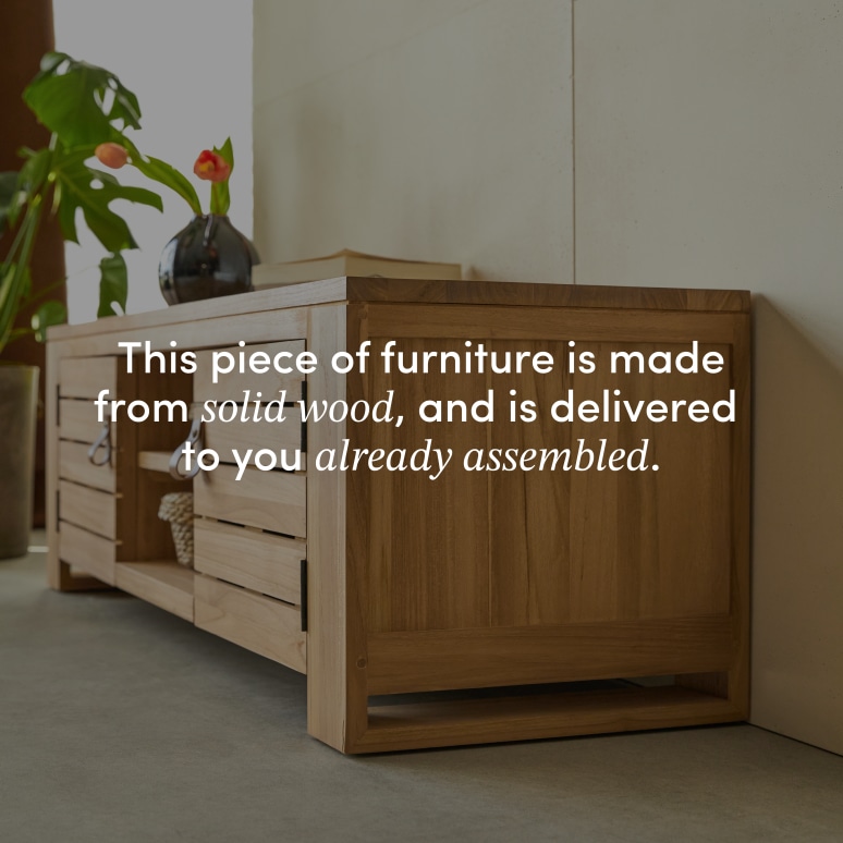 Minimalys - TV unit in solid teak - 135 cm