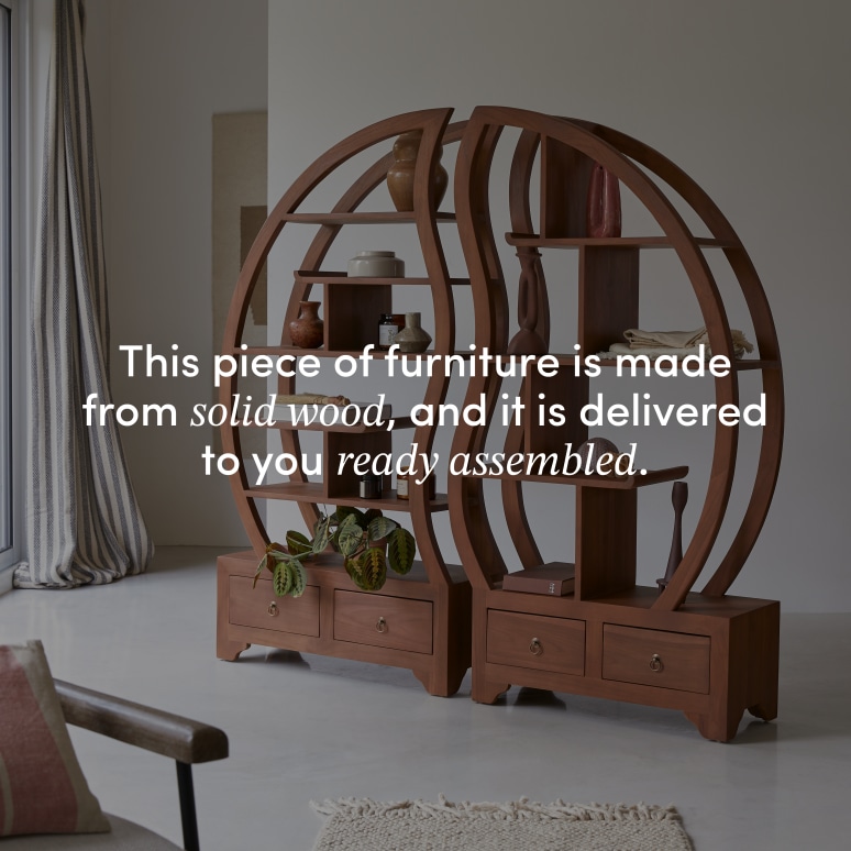 Ying Yang - Bookcase in solid teak