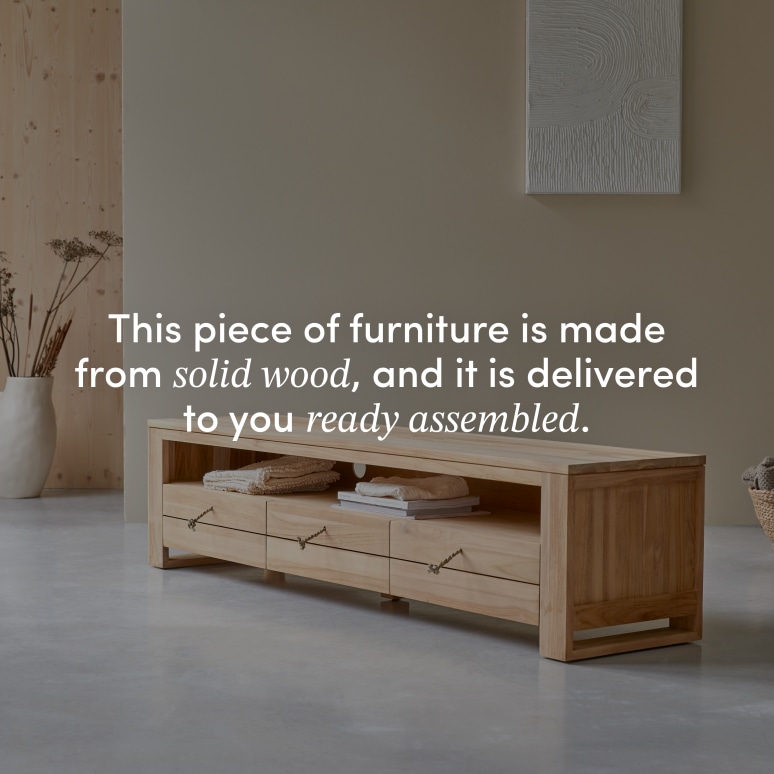 Minimalys - TV unit in solid teak - 170 cm