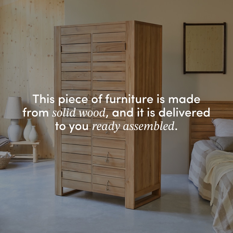 Minimalys - Hallway wardrobe in solid teak