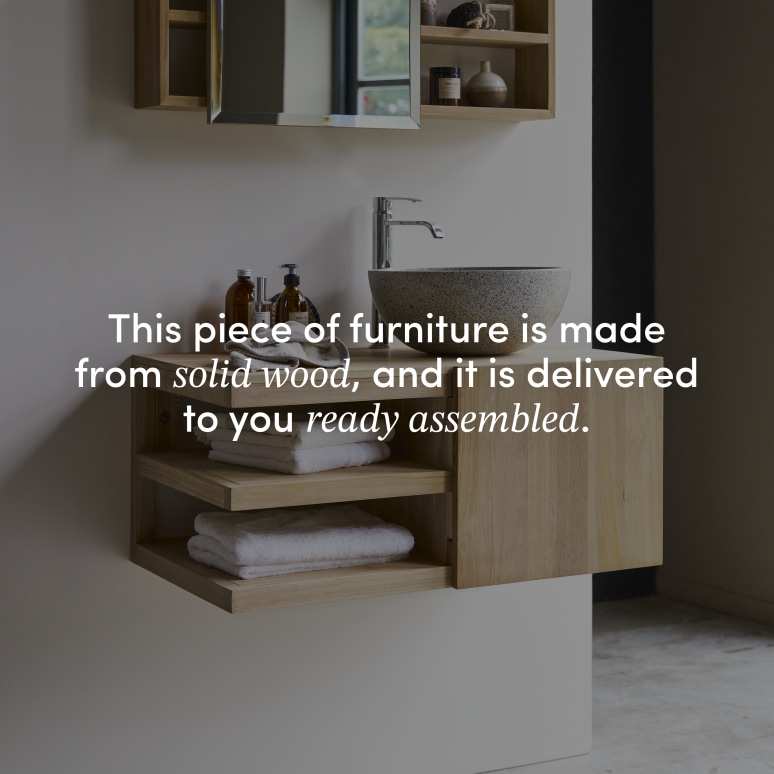 Typo - Solid teak vanity unit - 90 cm