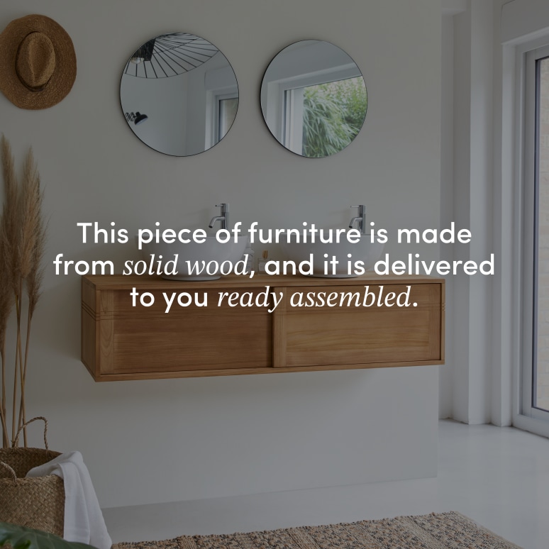 Basic - Solid teak vanity unit 140 cm