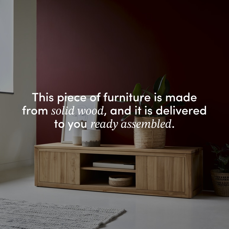 Basil - TV unit in solid teak - 140 cm