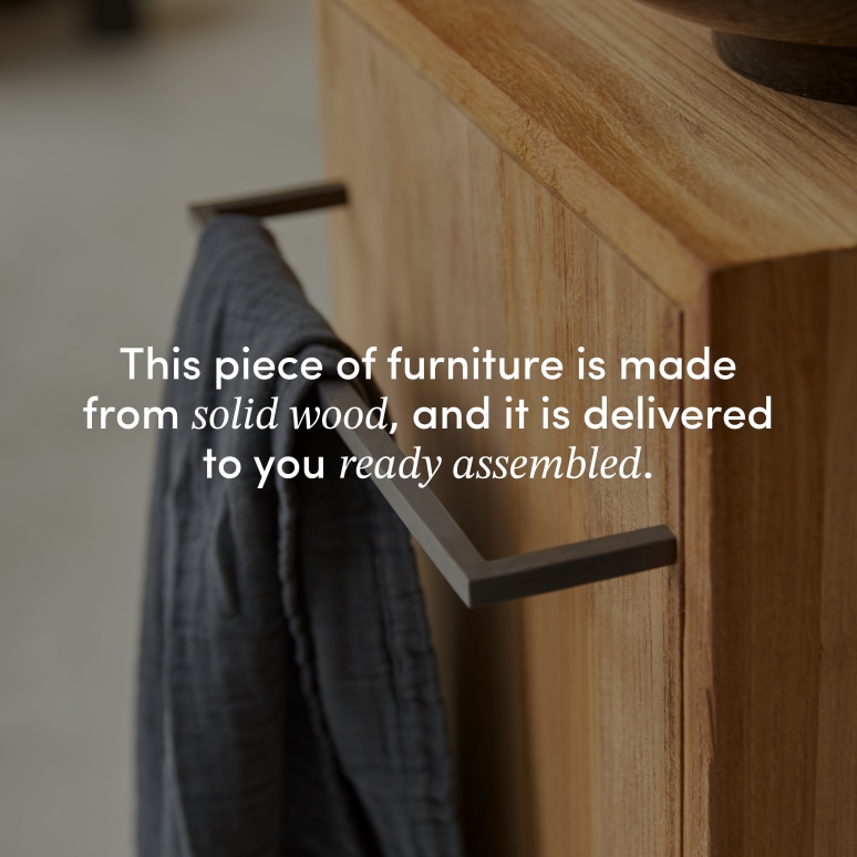 Stelle - Solid teak vanity unit - left