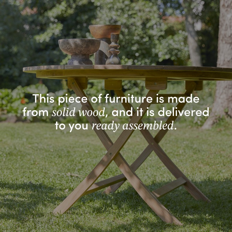 Andria - Folding solid teak garden table – seats 6 people