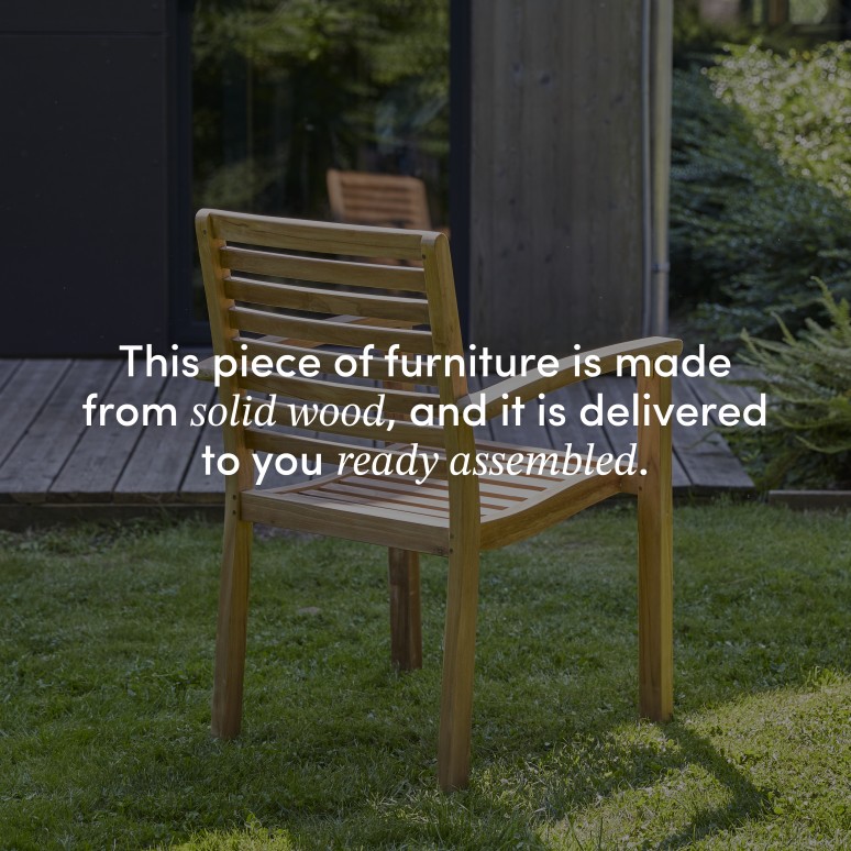 Andria - Solid teak garden armchair