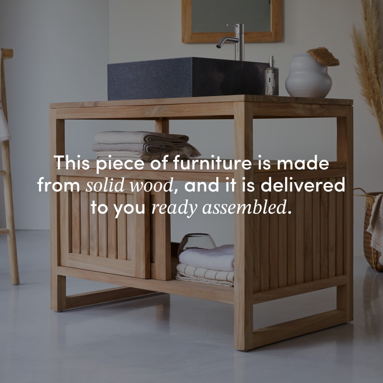 Colonial - Solid teak vanity unit 90 cm