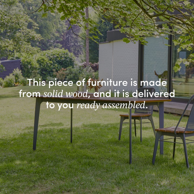 Toscane - Garden table in solid teak and metal for 6–8 people