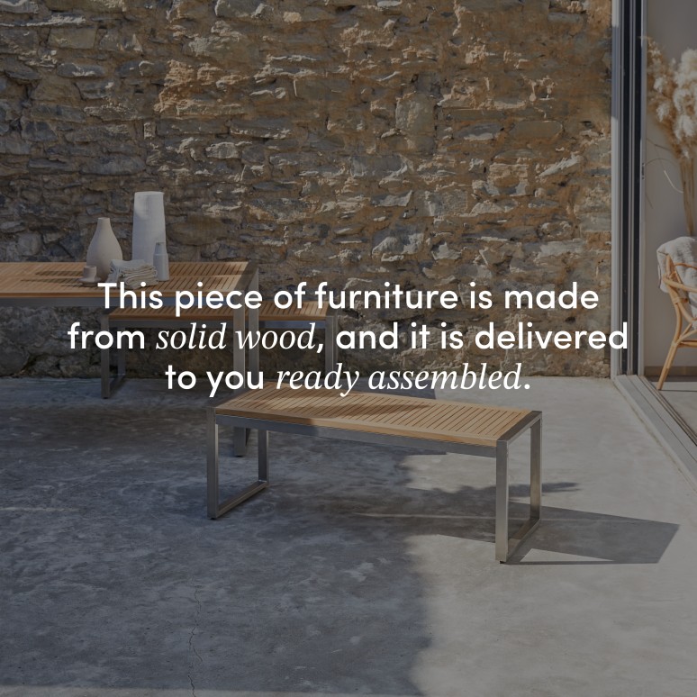 Arno - Solid teak and stainless steel garden Bench