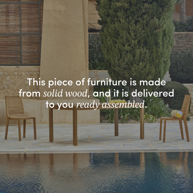 Teo - Solid teak garden table – seats 6 to 8 people