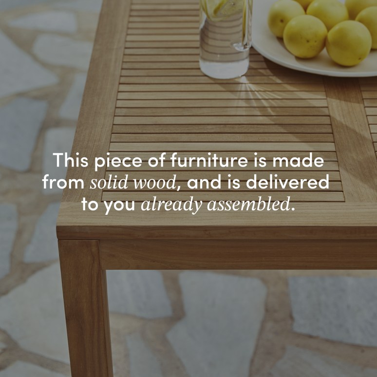 Téo - Solid teak garden set in solid teak and orange metal, 4 chairs