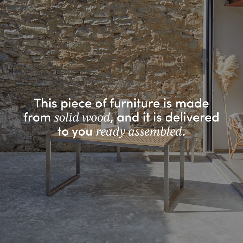 Arno - Solid teak and stainless steel garden table – seats 4 to 6 people