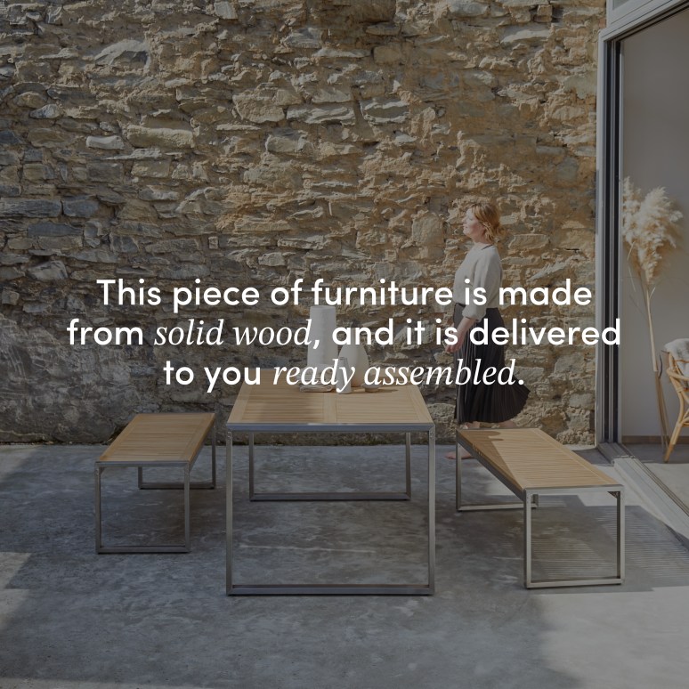 Arno - Solid teak and stainless steel garden set – seats 6