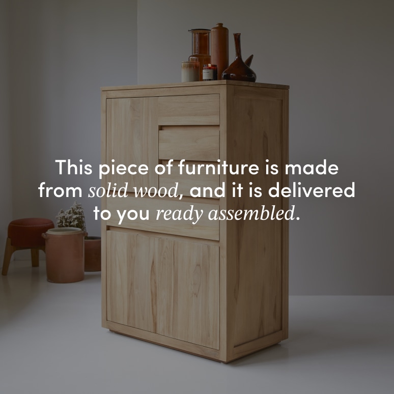 Paulo - Dresser in solid teak, 80 cm