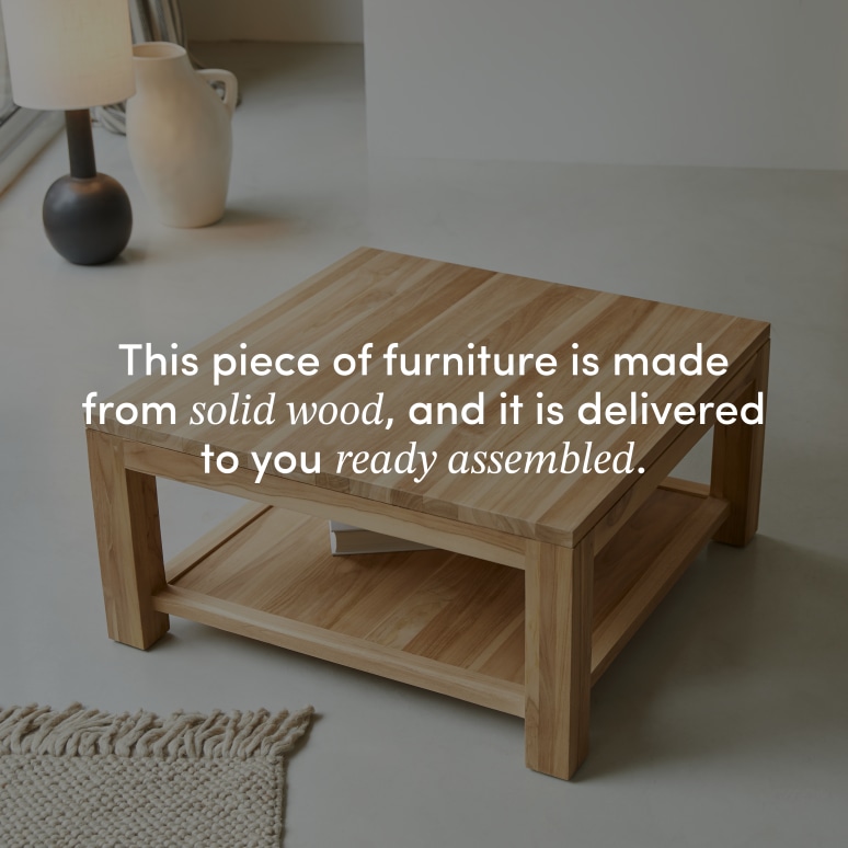 Eve - Square coffee table in solid teak