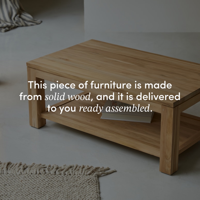 Eve - Rectangular coffee table in solid teak