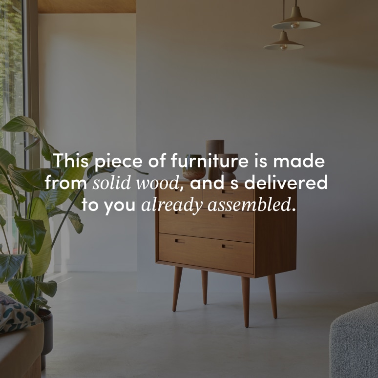 Magda 50's - Chest of drawers in solid mahogany