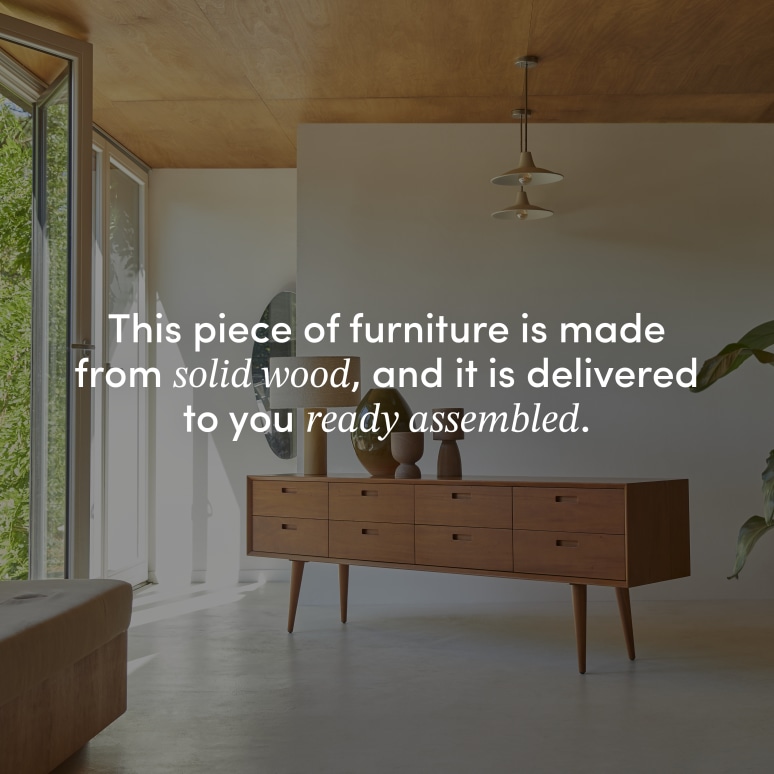 Magda 50's - Low chest of drawers in solid mahogany