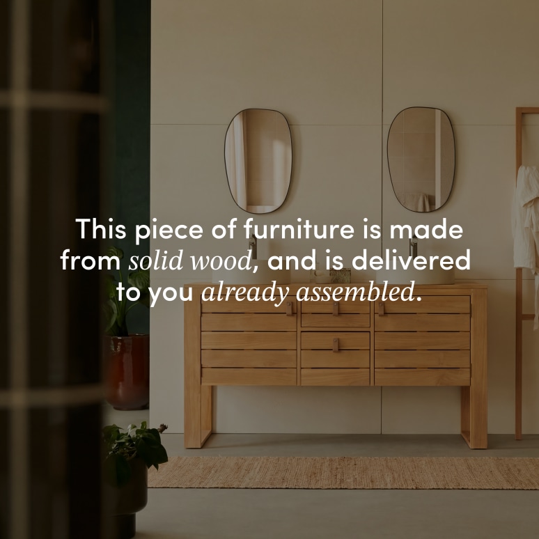 Minimalys - Solid teak vanity unit 145 cm
