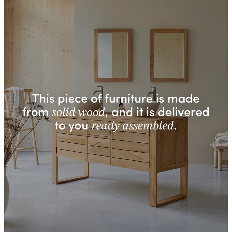 Minimalys - Solid teak vanity unit 145 cm