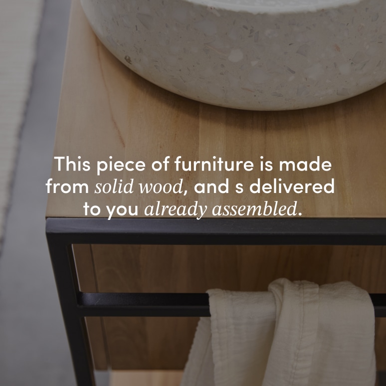 Michal - Solid teak and metal vanity unit 140 cm