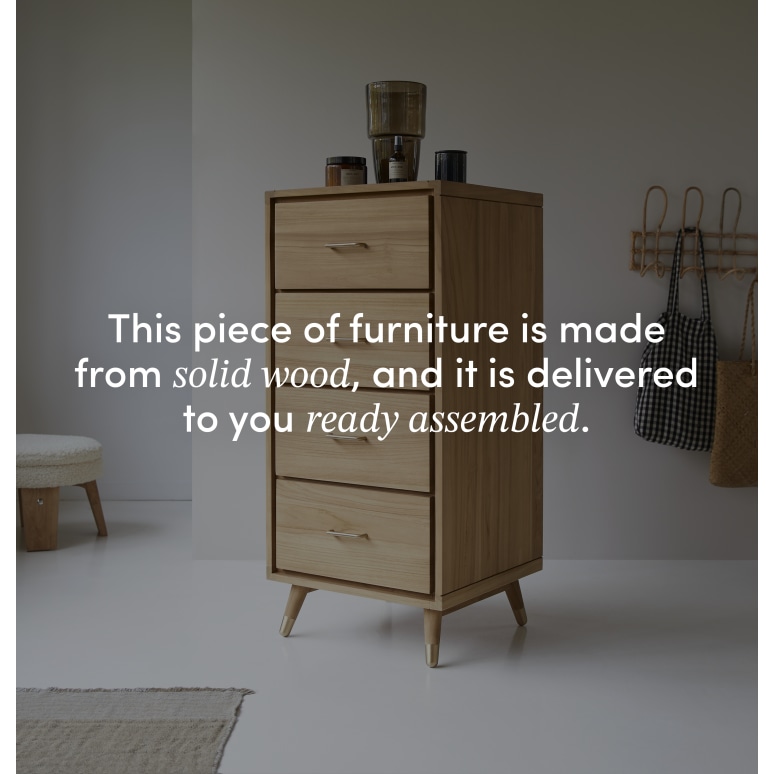 Kort - Small chest of drawers in solid teak