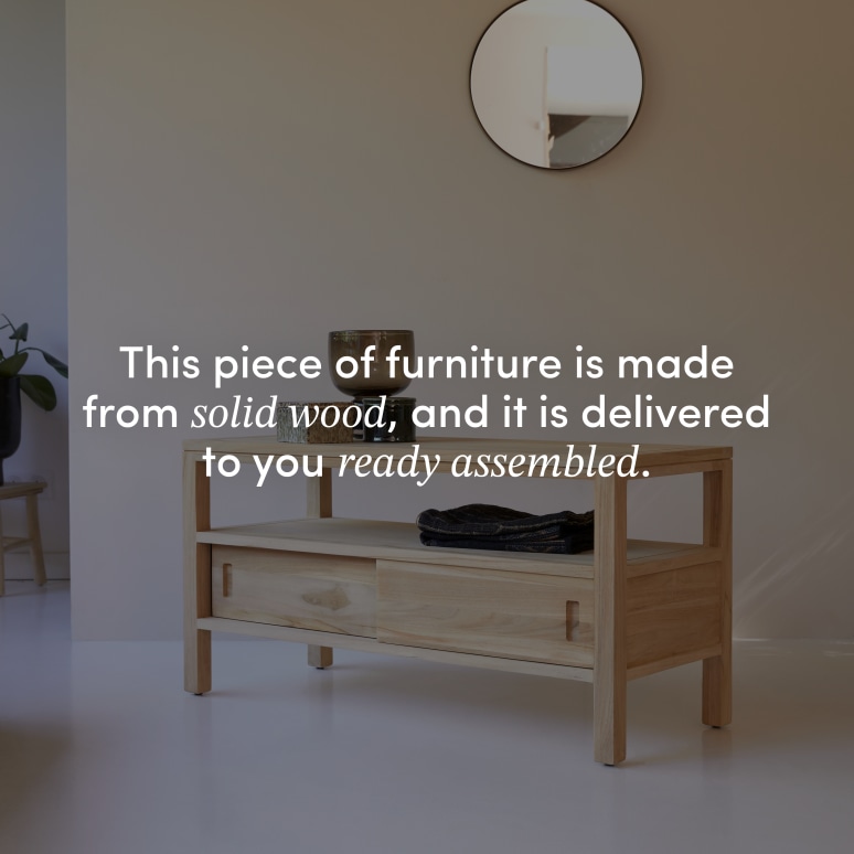 Anton - Solid teak TV unit, 100 cm