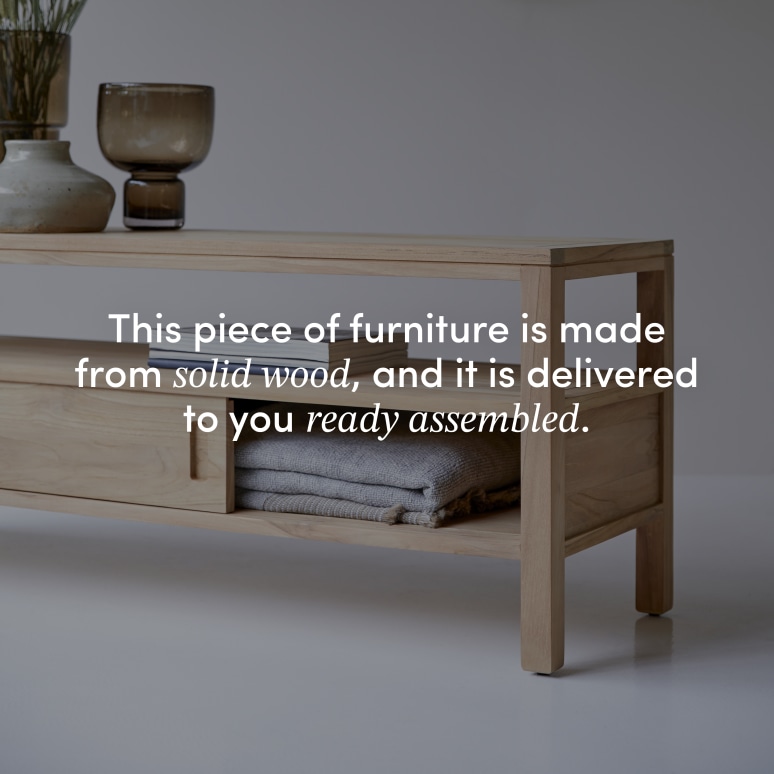 Anton - Solid teak TV unit, 130 cm