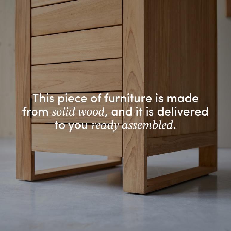 Minimalys - Storage column in solid teak 