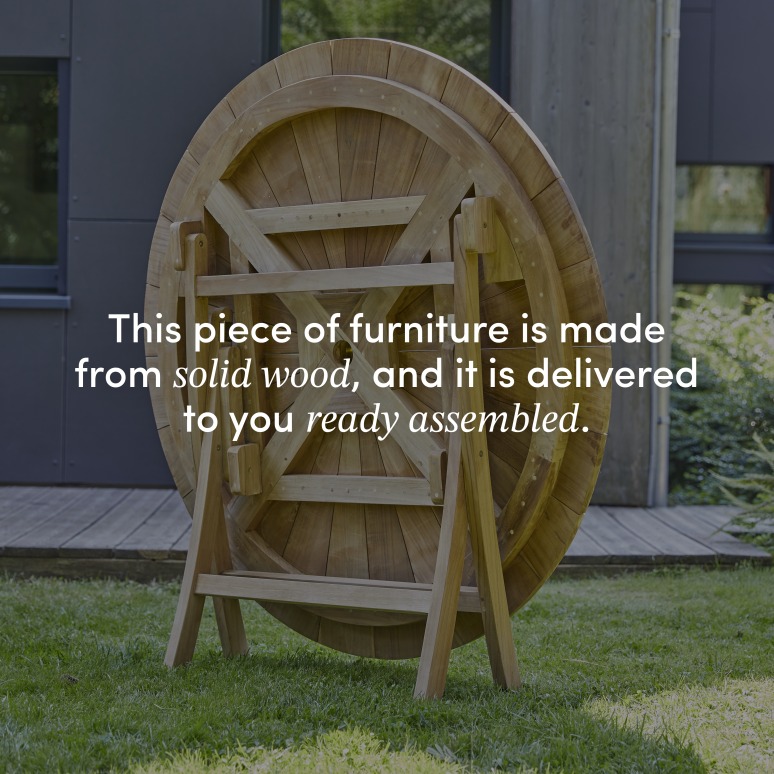 Andria - Solid teak garden set with 2 armchairs