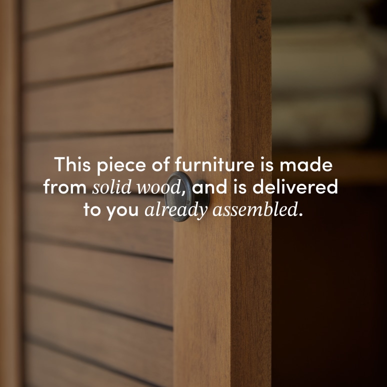 Loggia - Tall solid acacia bathroom cabinet