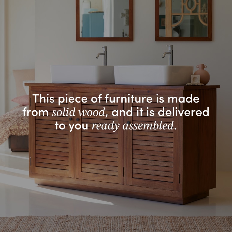 Loggia - Solid acacia vanity unit 130 cm