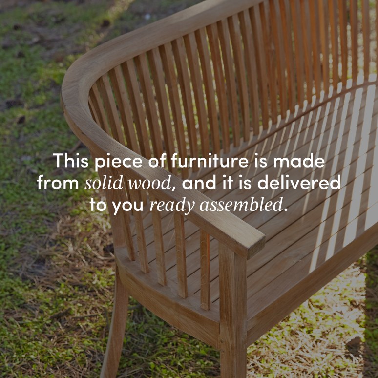 Ernest - Garden bench in solid teak