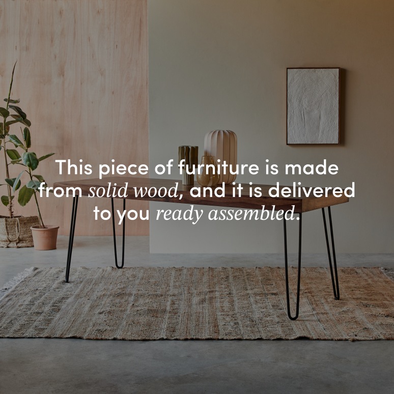 Helga - Table in solid sheesham - 6-8 guests