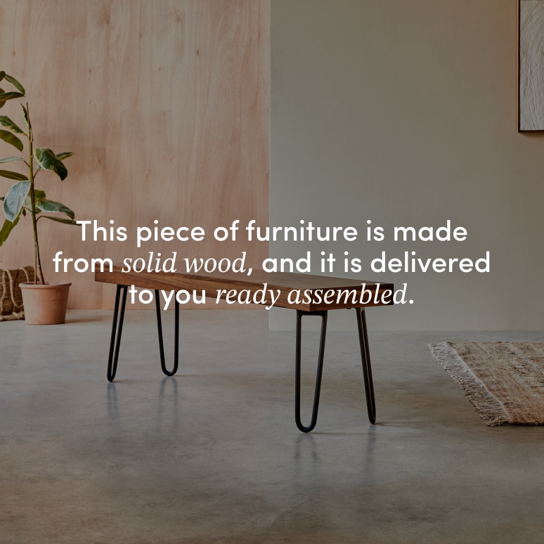 Helga - Solid sheesham bench 135 cm