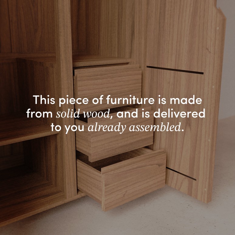 Greta - Hallway wardrobe in solid teak