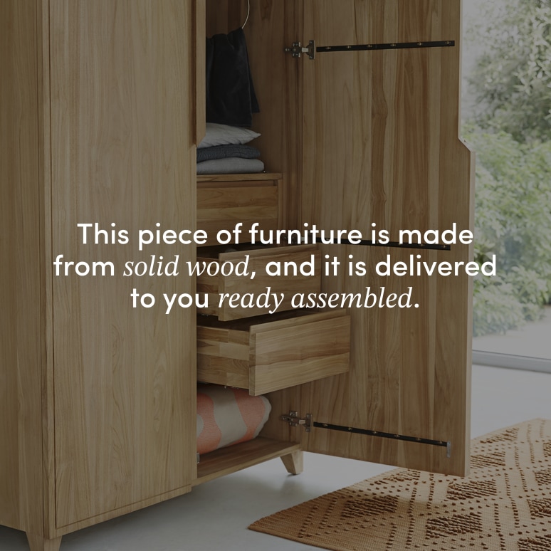 Greta - Wardrobe in solid teak