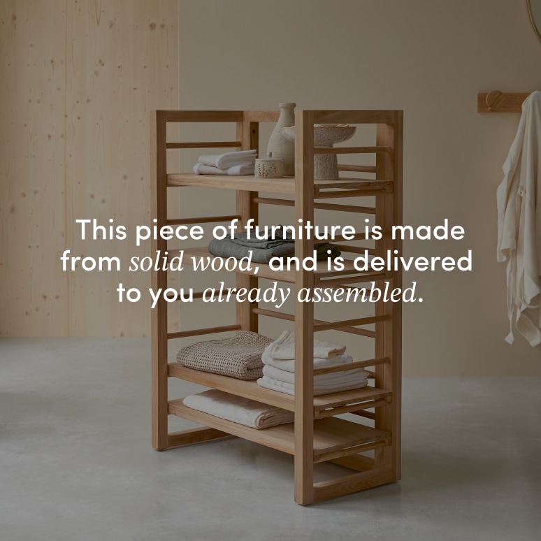 Sera - Low solid teak shelf
