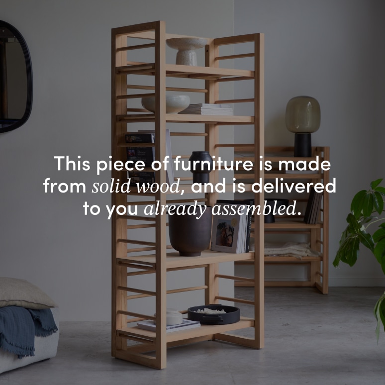 Sera - Tall solid teak bookcase