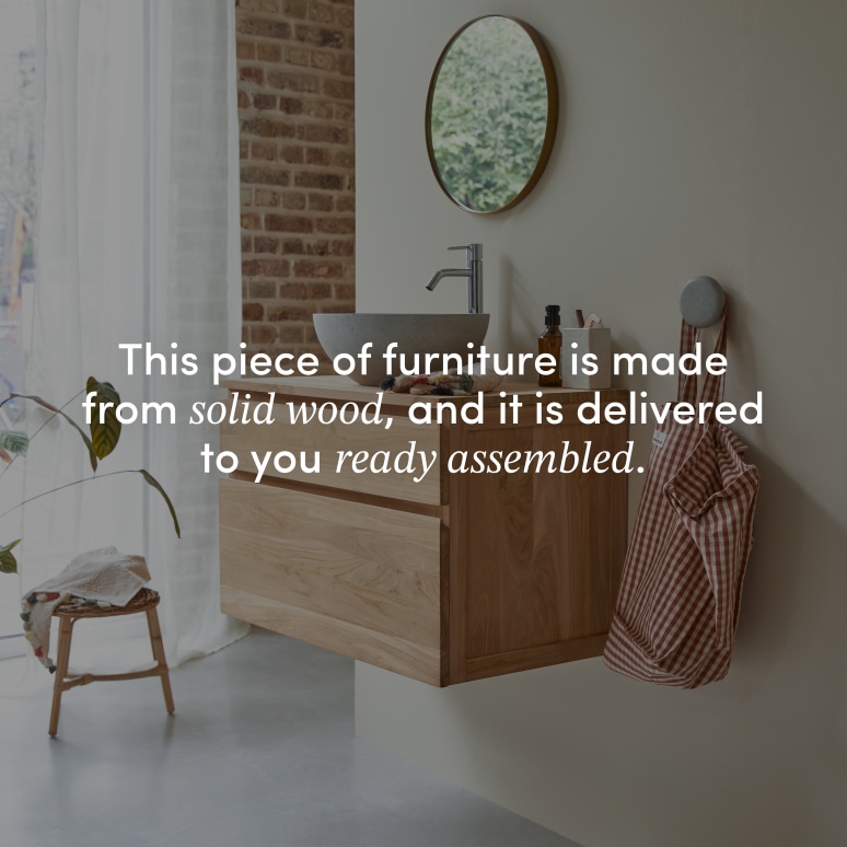 Jacob - Solid teak vanity unit 80 cm